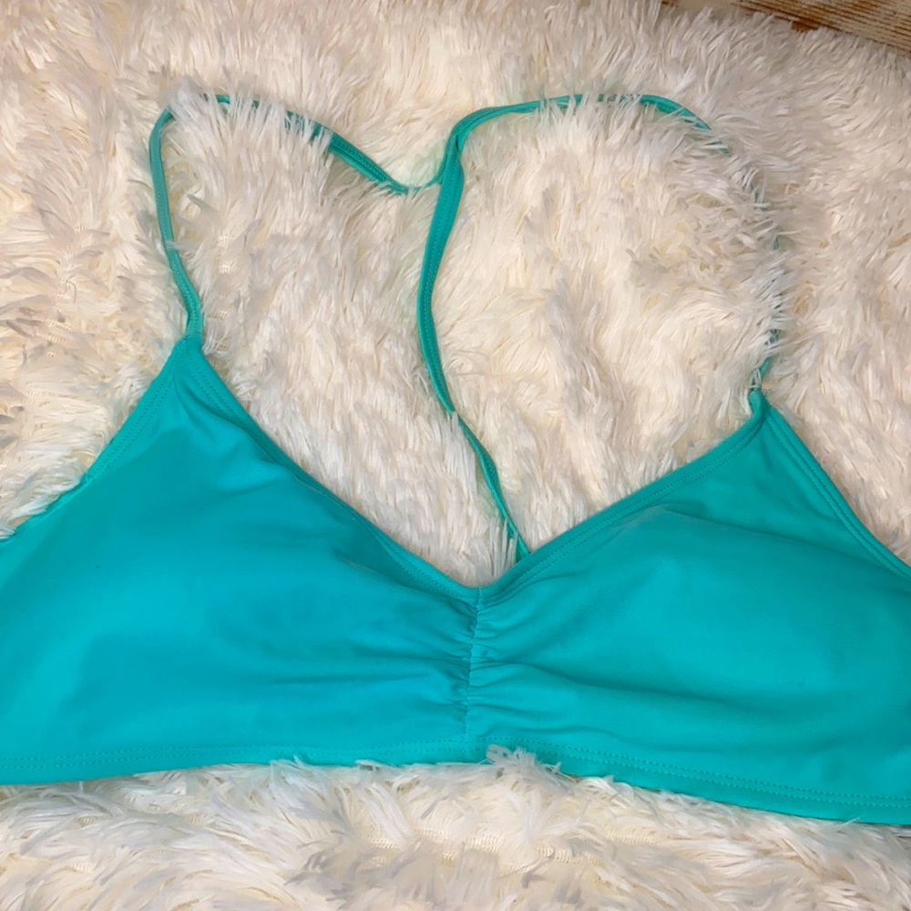 O'Rageous Teal Blue T-Strap Bikini Swim Top Size X-Large